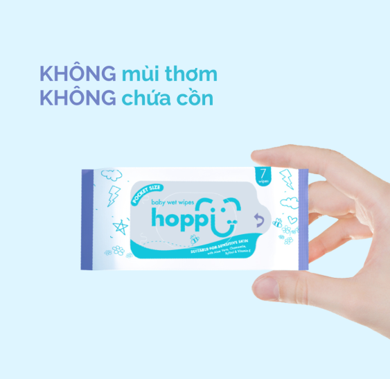 Khăn Ướt Cho Bé Hoppi Mini - 8 Gói