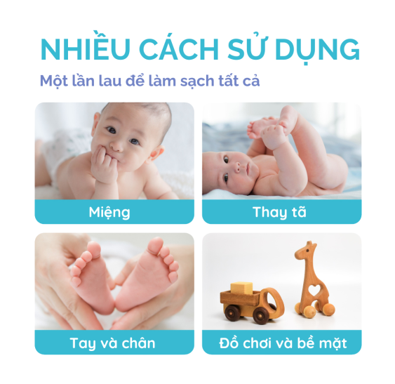 Bộ 5 Gói Combo 20 Tờ Khăn Ướt Cho Bé Hoppi