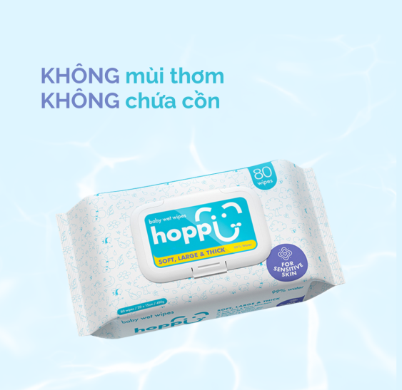 Bộ 5 Gói Combo 20 Tờ Khăn Ướt Cho Bé Hoppi