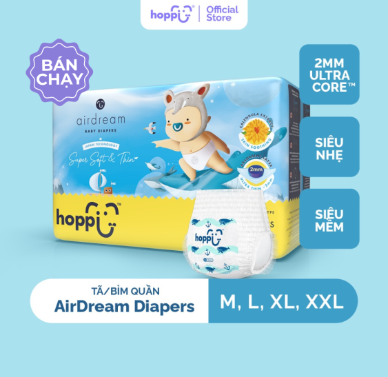 Tã Quần Em Bé Hoppi Size XL – 32 miếng