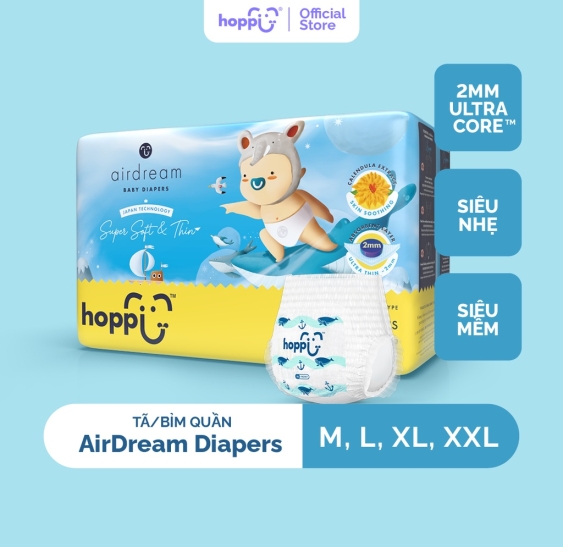 Tã Quần Em Bé Hoppi Size XXL – 28 miếng